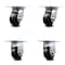 Service Caster 4 Inch Rubber on Steel Caster Set with Roller Bearings 2 Swivel 2 Rigid SCC SCC-35S420-RSR-2-R-2 - alternate 2